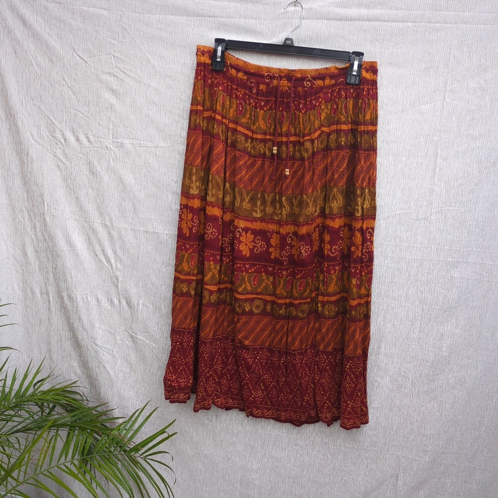 Vintage 90s Liz Baker Womens Maxi Skirt Floral Large - Picture 2 of 11